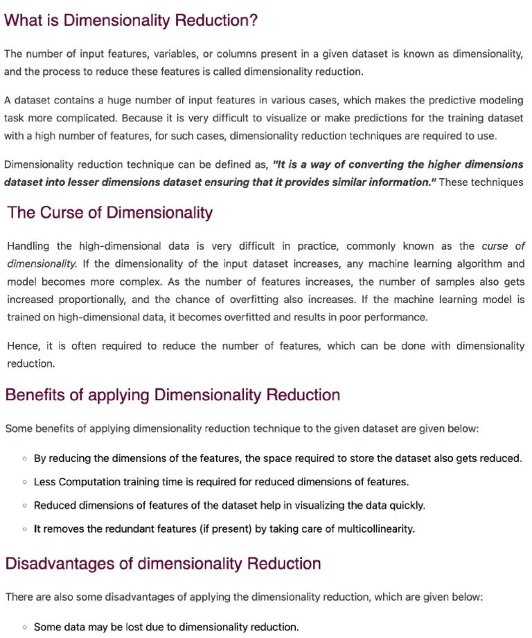 Dimensionality Reduction Feature Selection And Visulaization | PDF