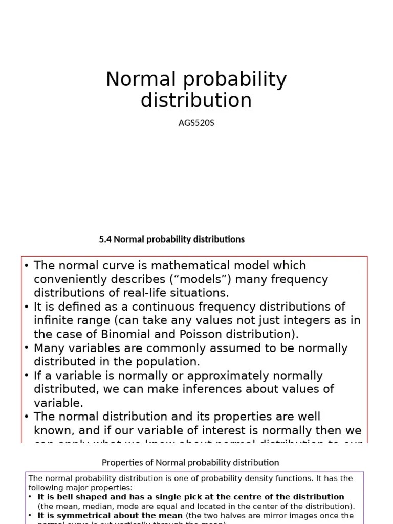 Normal Probability Distribution | PDF | Normal Distribution ...