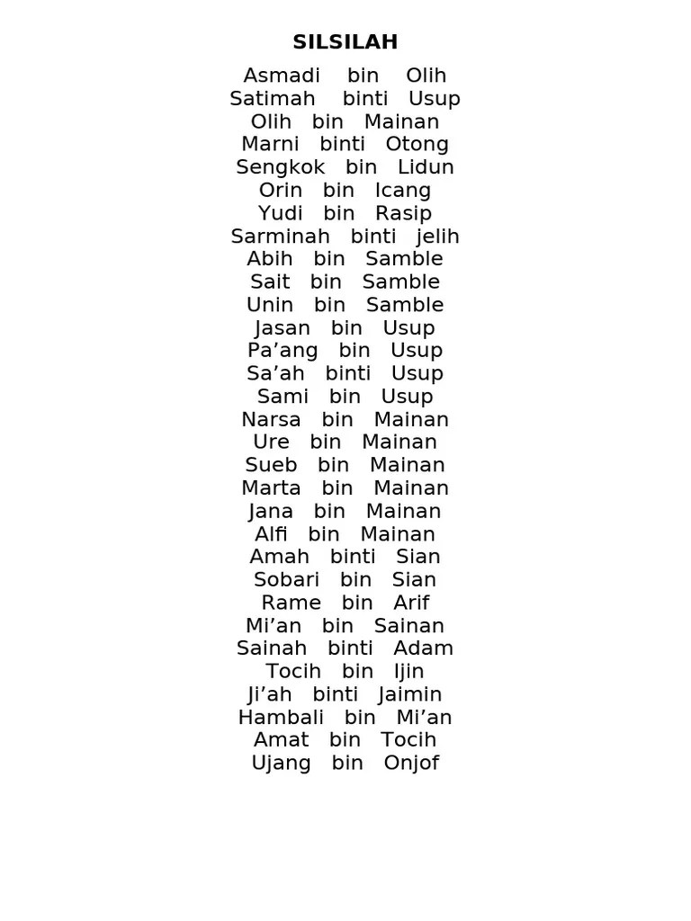 Silsilah Pdf