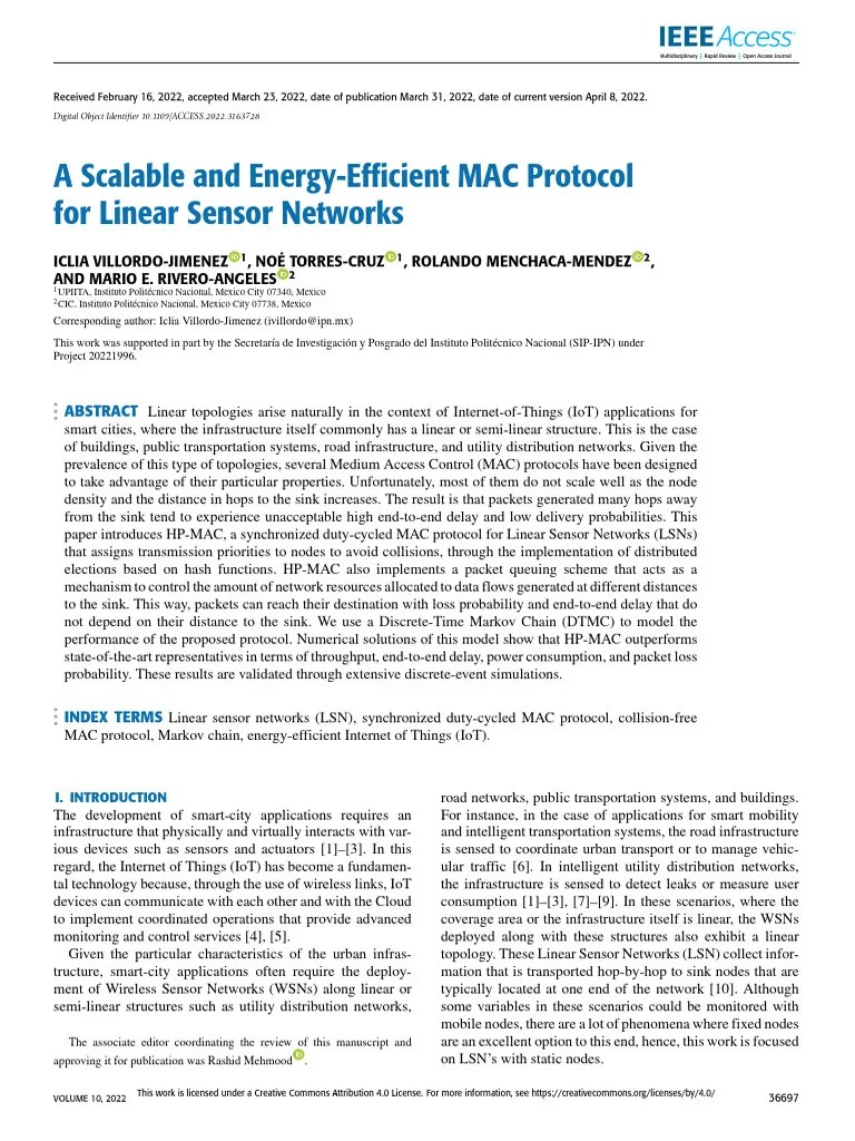 A Scalable And Energy-Efficient MAC Protocol For Linear Sensor Networks ...
