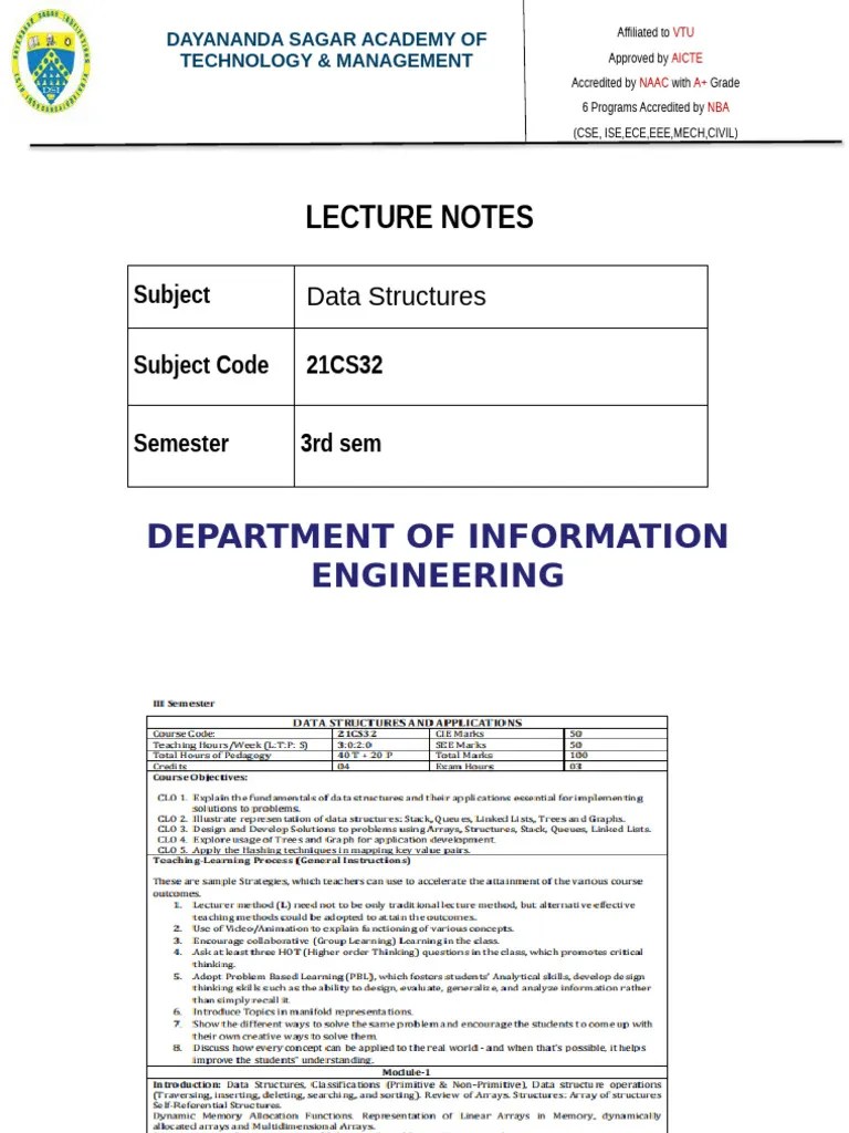 DSA Complete Notes | PDF | Pointer (Computer Programming) | Computing