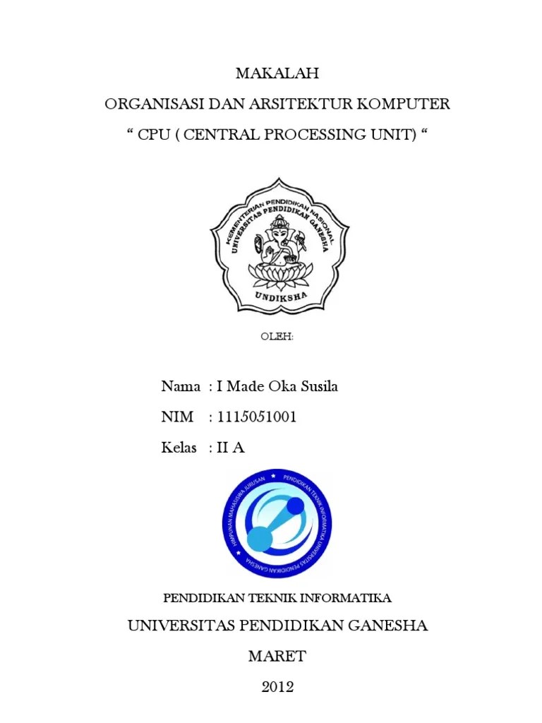 Makalah CPU (Central Processing Unit) | PDF | Komputer