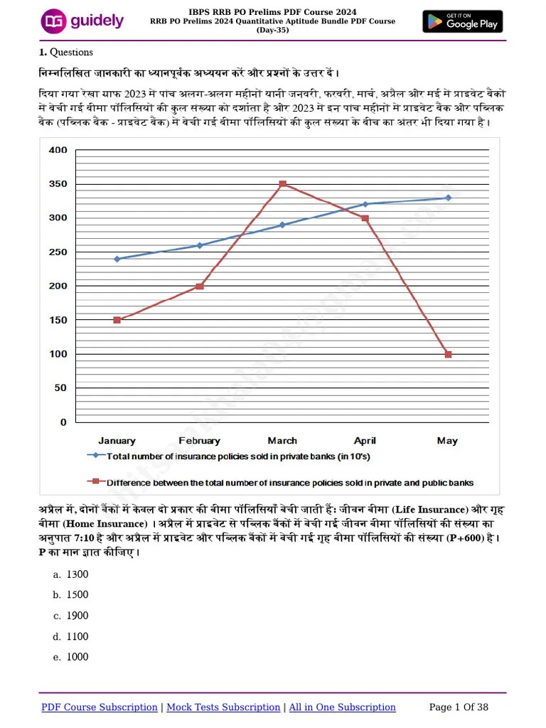 RRB PO Prelims 2024 Quantitative Aptitude Bundle PDF Course Day | PDF