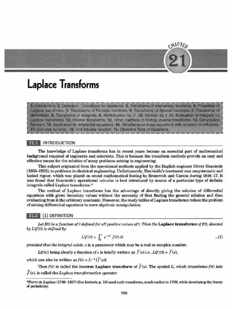 Laplace Transformation Pdf