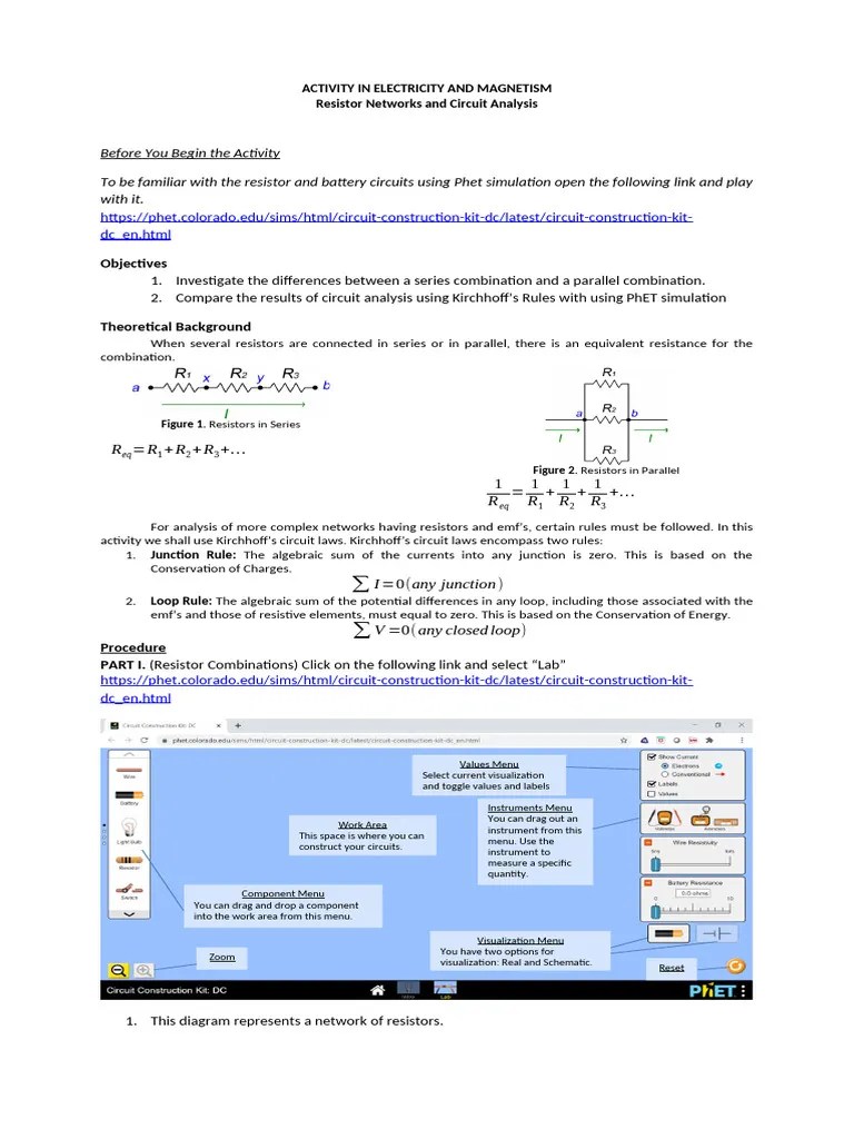 Resistor Networks And Circuit Analysis | PDF | Series And Parallel ...