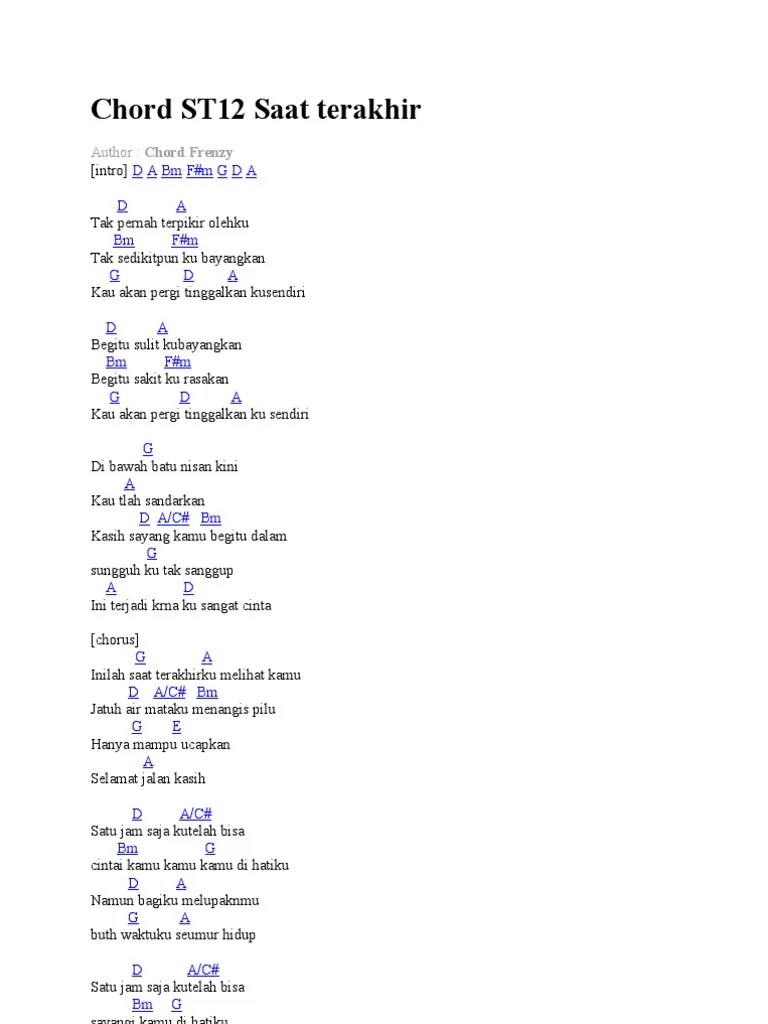 Chord ST12 Saat Terakhir | PDF