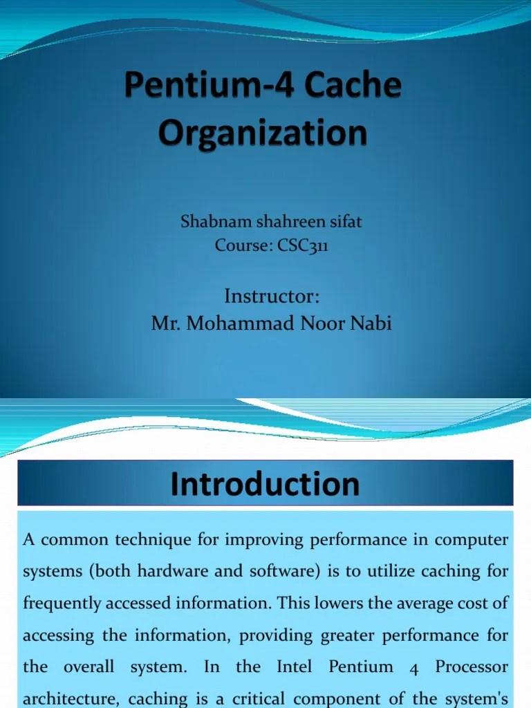 Pentium-4 Cache Organization - Final | PDF | Cpu Cache | Computer Data