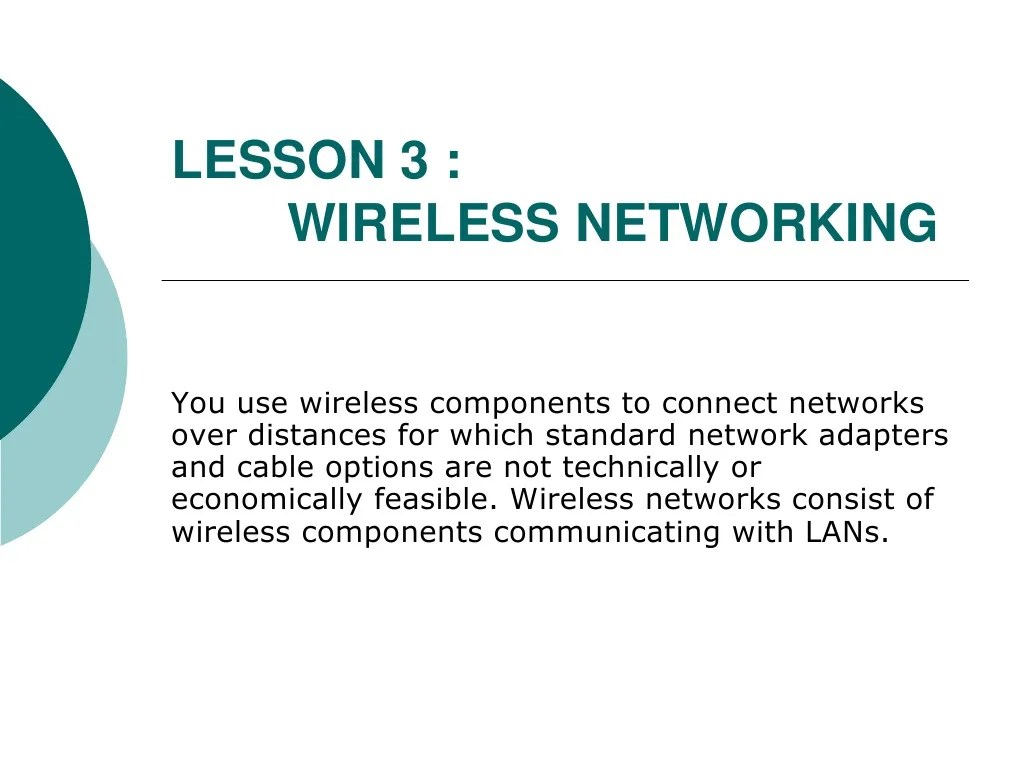 Lesson 3: Wireless Networking | PDF | Wireless | Computer Network
