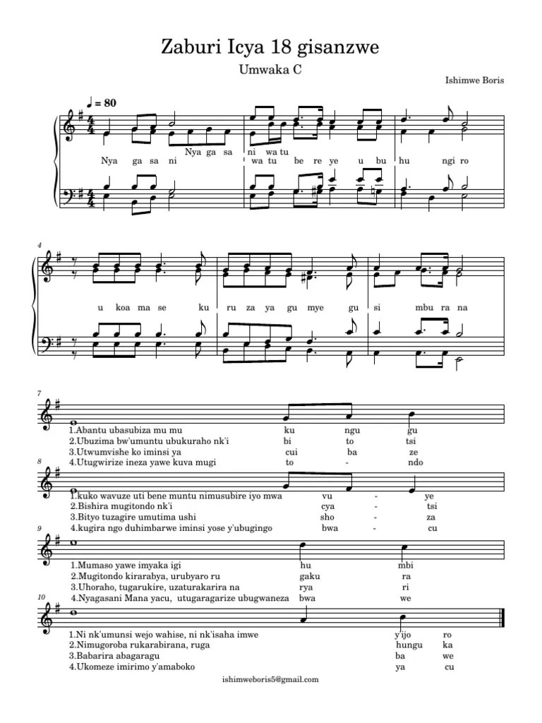 Zaburi Icya 18 Gisanzwe C Pdf