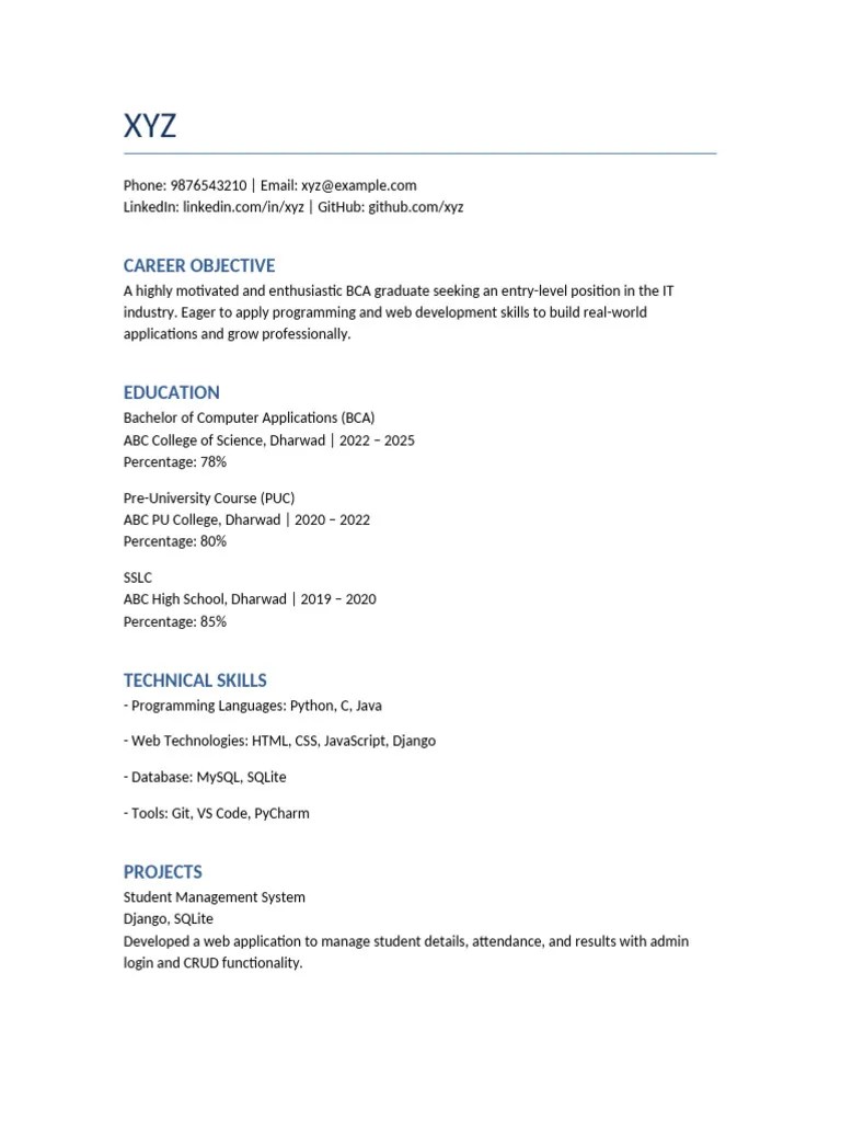 Simple Resume XYZ PDF 1