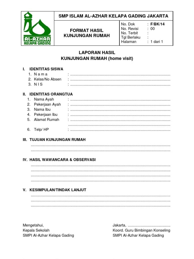 Laporan observasi diberikan kepada guru bimbingan dan konseling. Contoh Laporan Observasi Bk