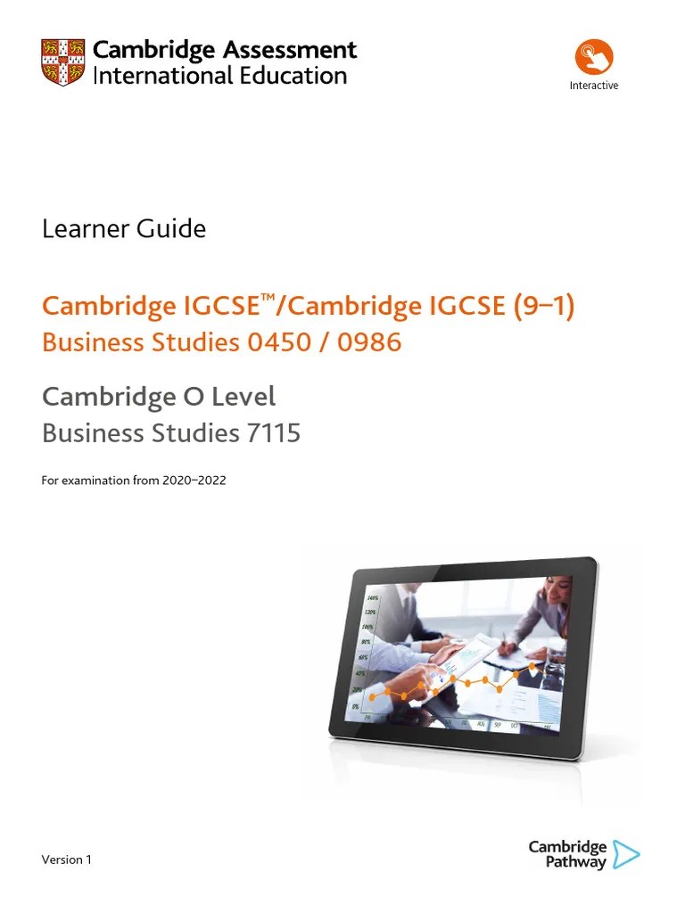 Cambridge IGCSE™ Business Studies (0450) Learner's Guide | PDF ...