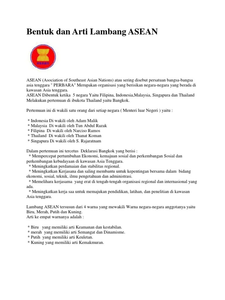 Bentuk Dan Arti Lambang ASEAN | PDF