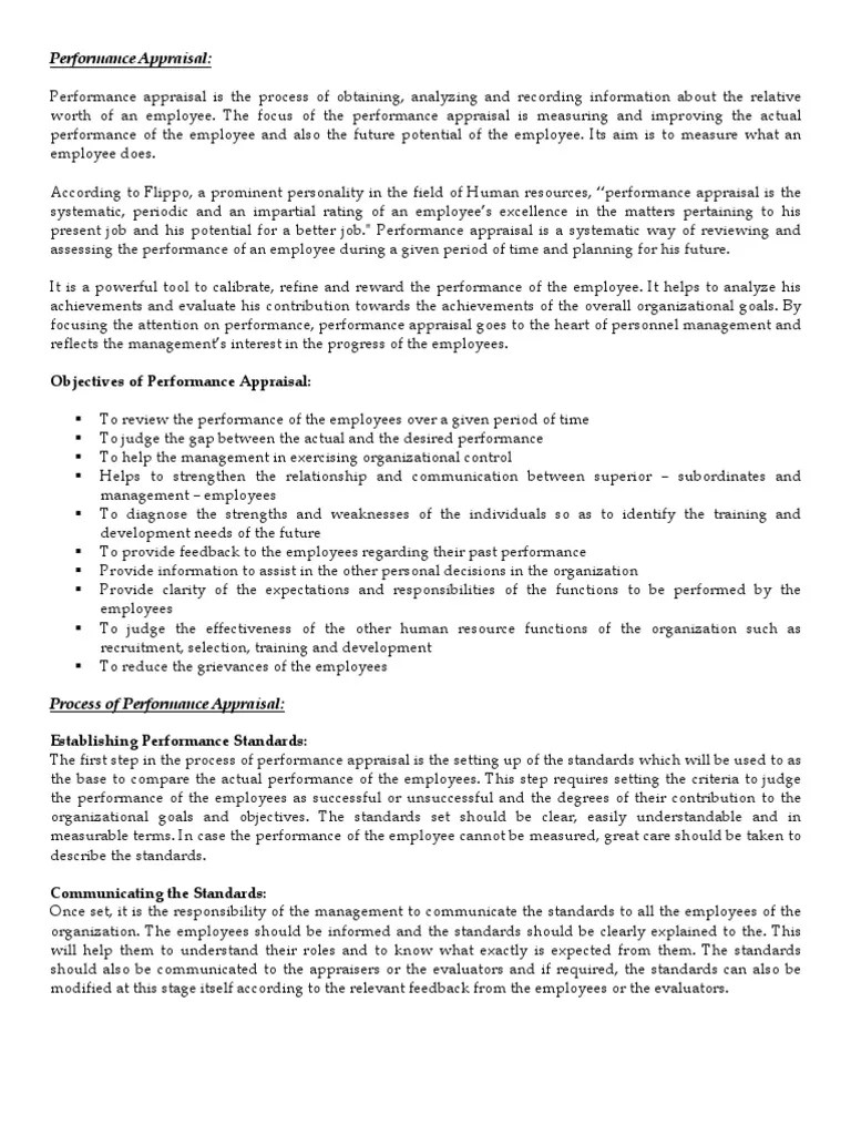 Basics Of Performance Appraisals | PDF | Performance Appraisal | Human ...