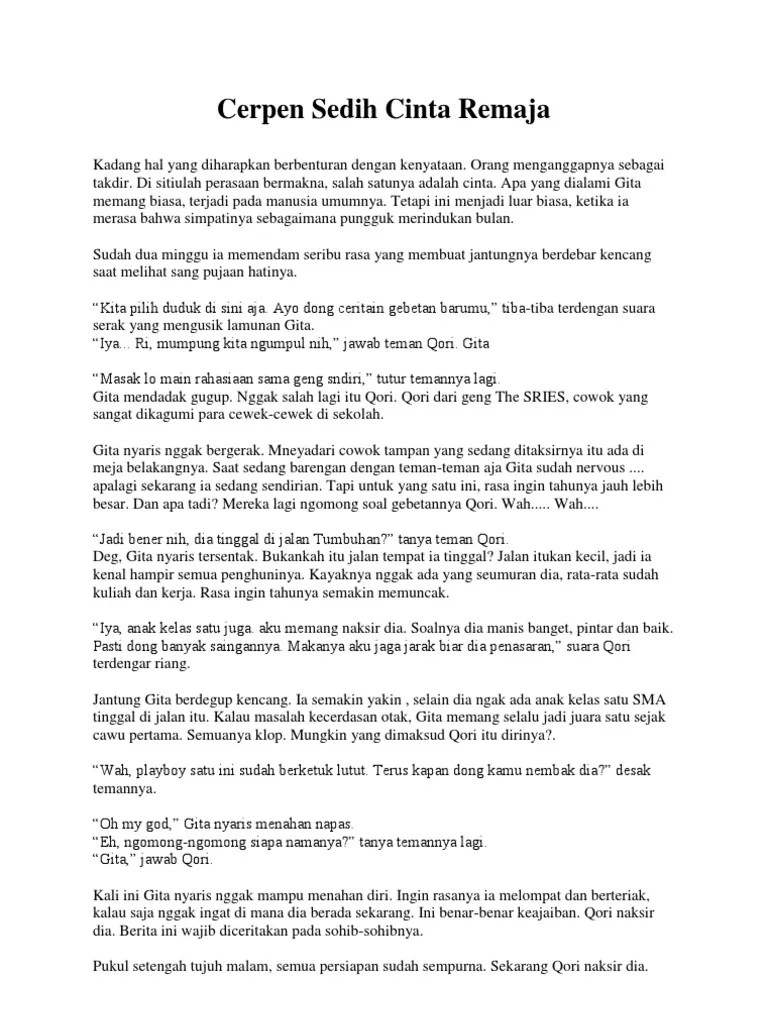 Kicauan burung menambah cerahnya pagi ini. Contoh Cerpen Sedih Masnurul