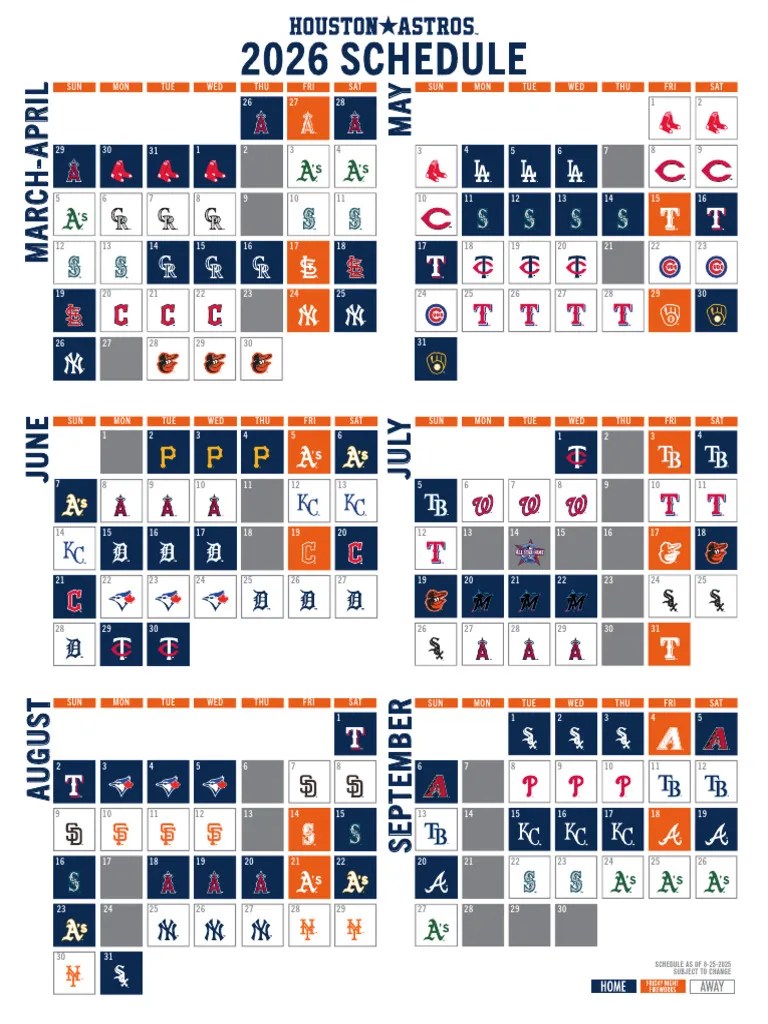 2026 Houston Astros Schedule PDF 1