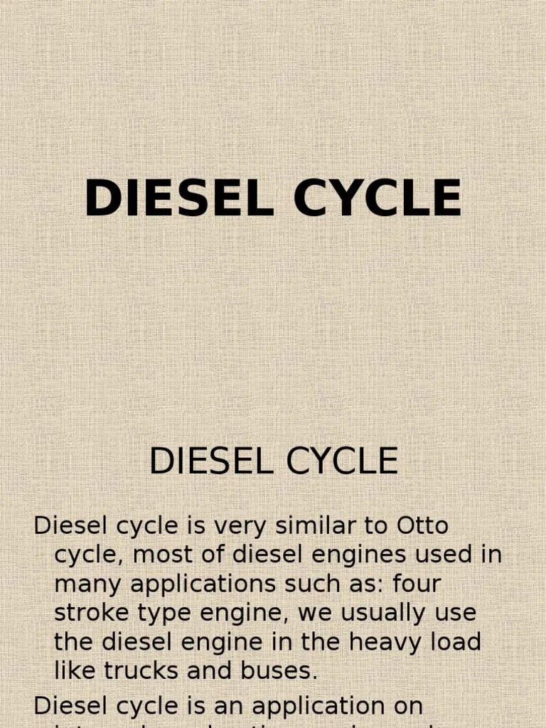Diesel Cycle | PDF | Diesel Engine | Internal Combustion Engine