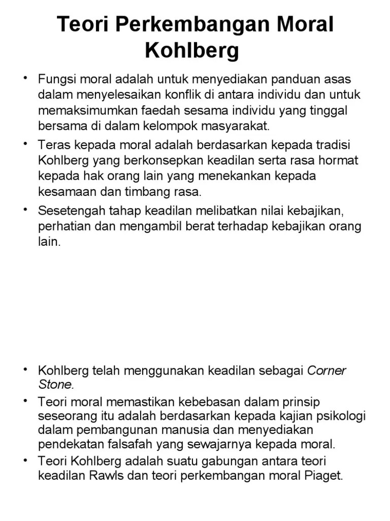 Teori Perkembangan Moral Kohlberg Pdf