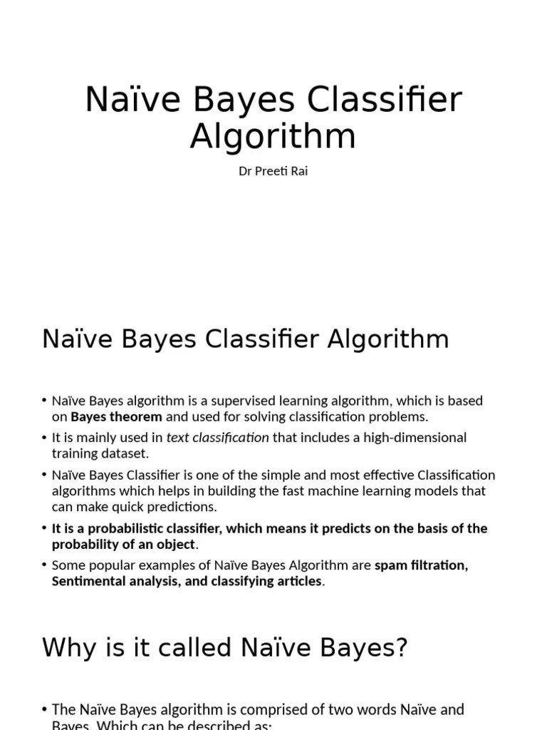 Naïve Bayes Classifier Algorithm (1) (1) | PDF | Statistical Classification | Applied Mathematics