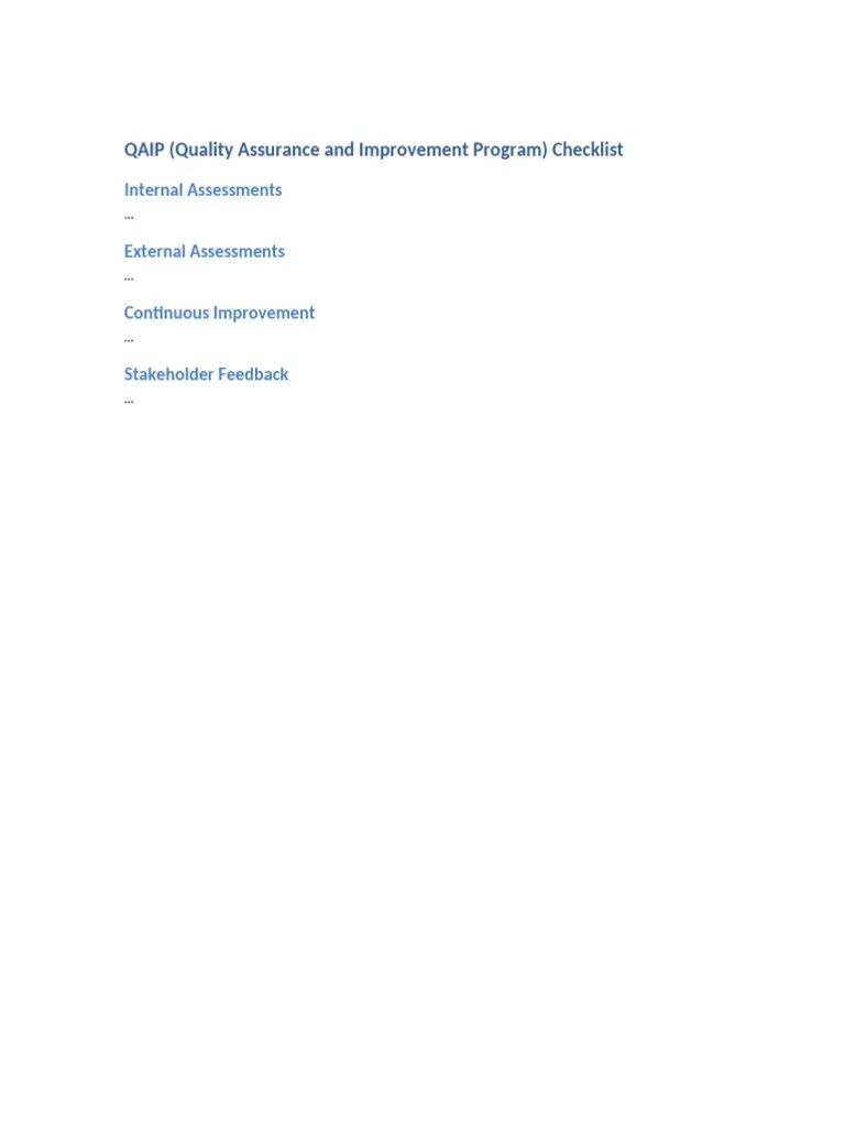 Qaip Checklist Ippf Pdf