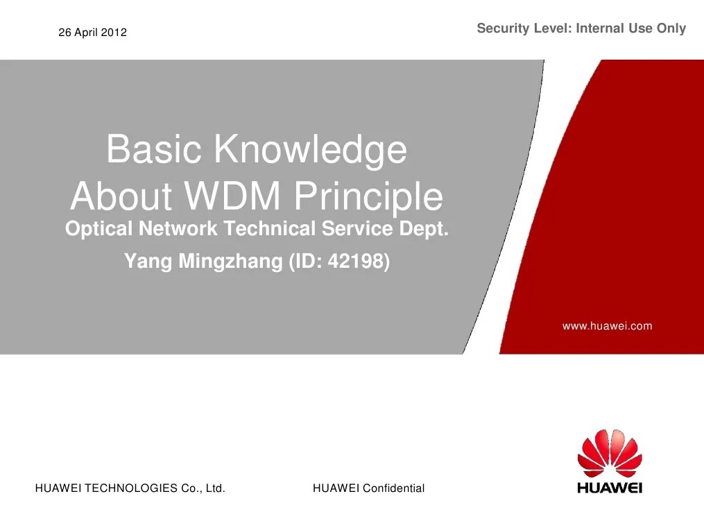 An Introduction To Wdm Principles And Networking A Training Document