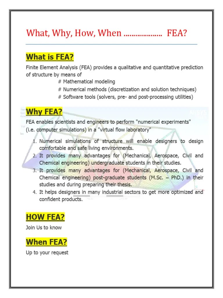 Ansys Fea Pdf Finite Element Method Simulation