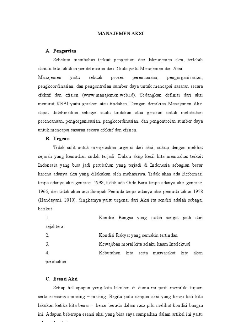 Artikel Manajemen Aksi | PDF