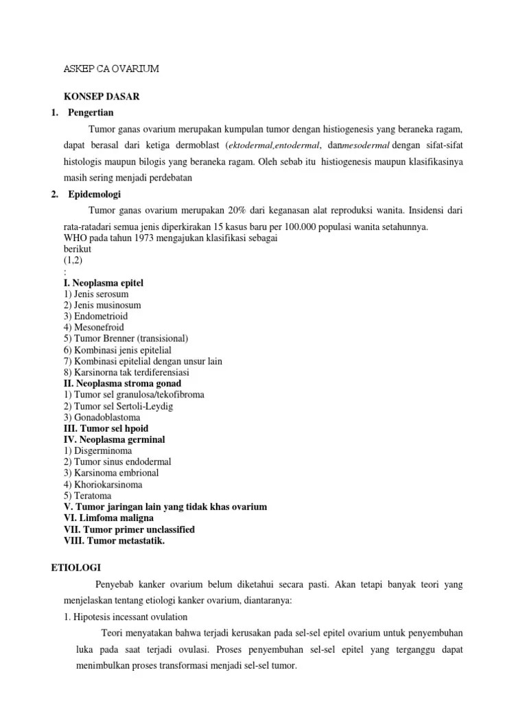 Askep CA Ovarium (Stgo) | PDF
