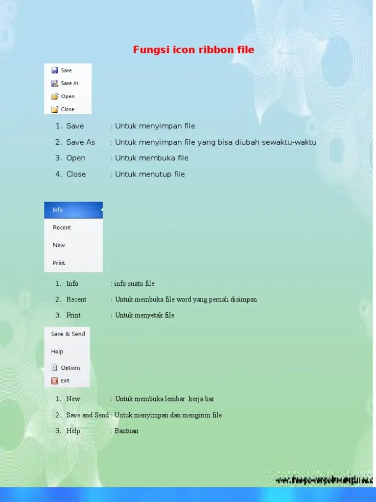 Fungsi RIBBON MICROSOFT WORD 2010 | PDF