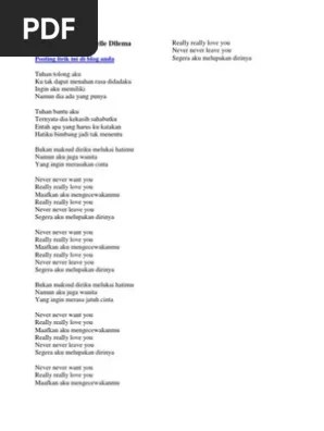 C c7 f disela ranting cemara. Lirik Lagu Cherry Belle Dilema Pdf