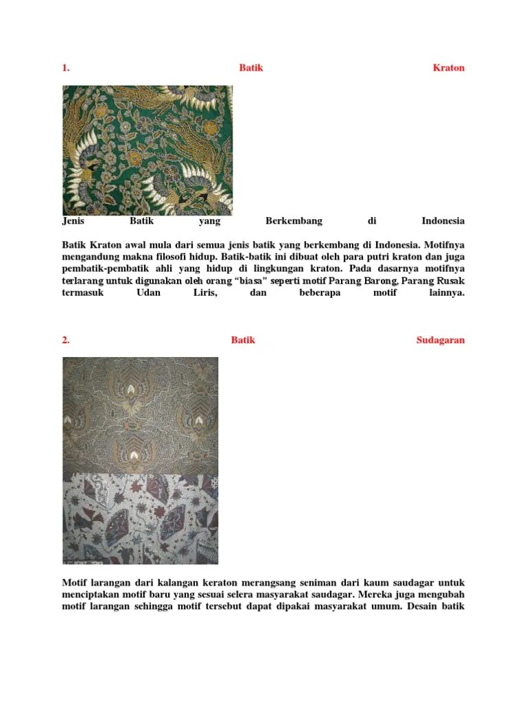 Gambar Isen Isen Batik Dan Namanya