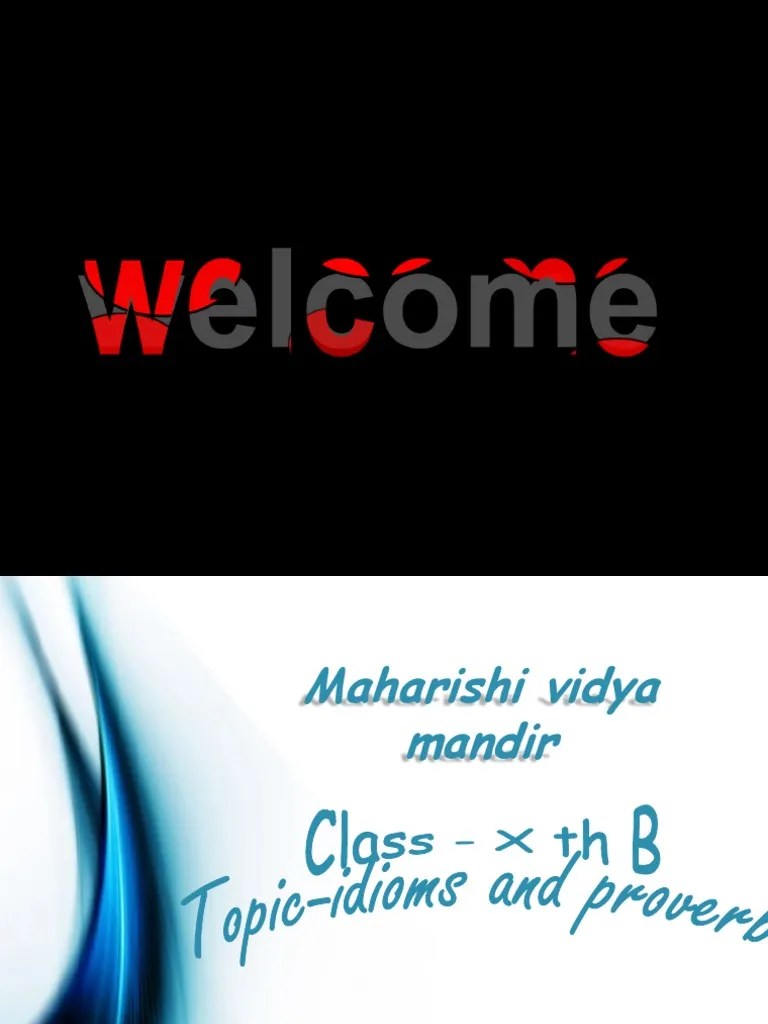 Idioms And Proverbs Presentation | PDF | Idiom | Cognitive Science