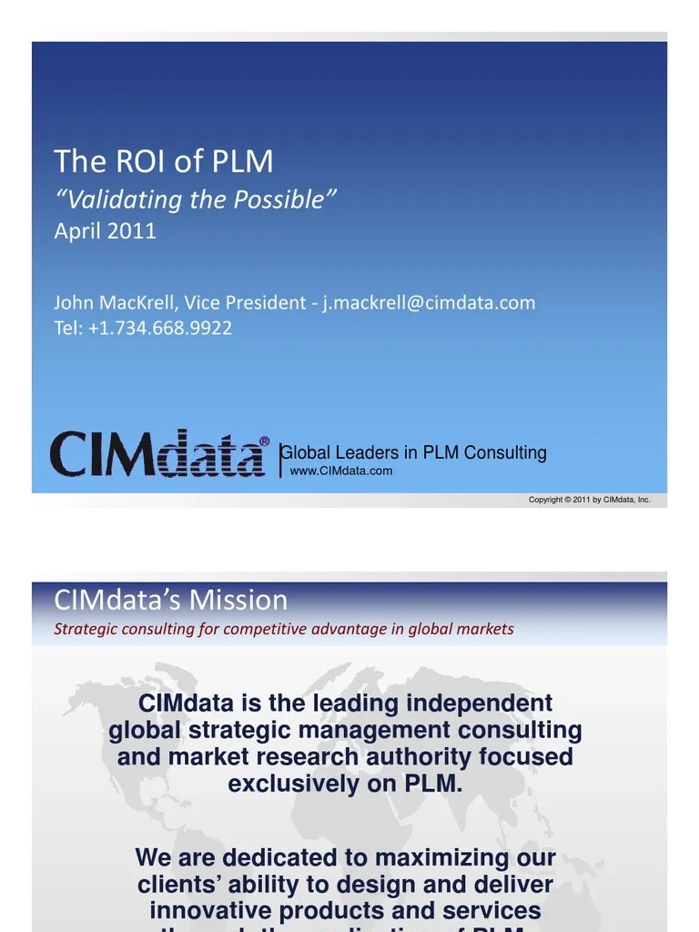 CIMdata ROI Of PLM | PDF | Product Lifecycle | Business Process