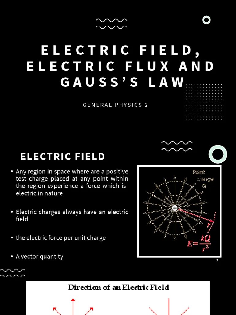 Electric Field Electric Flux And Gausss Law Pdf Flux Electric Field