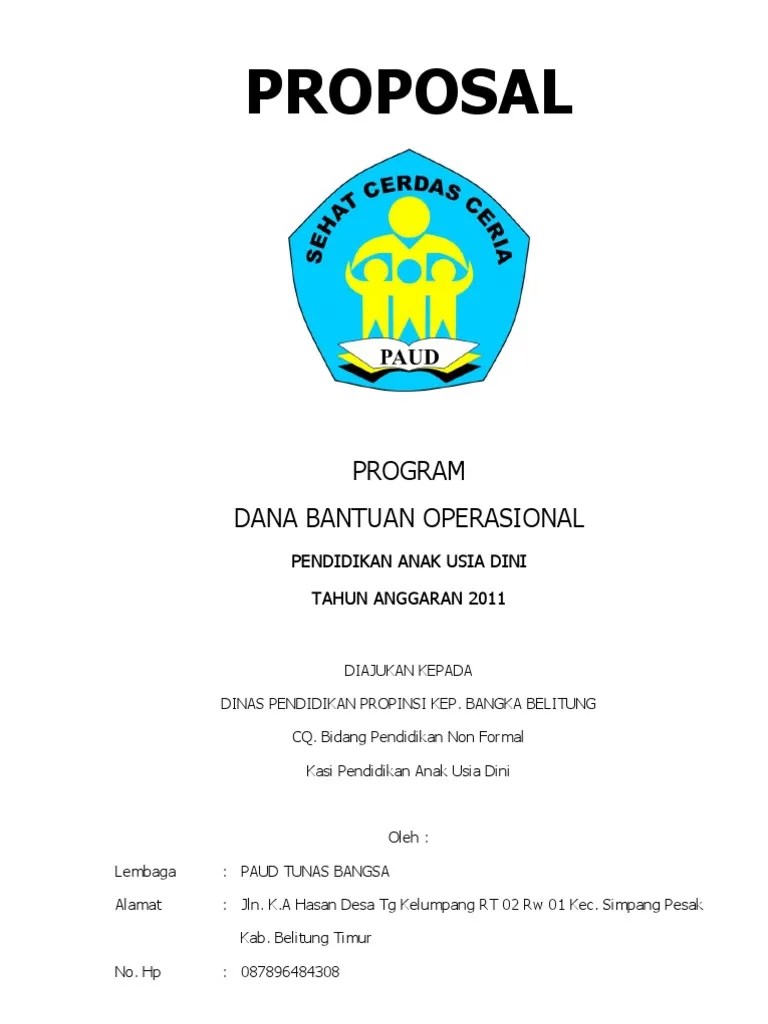 Download & view proposal ptk paud as pdf for free. Proposal Dana Bantuan Operasional Paud