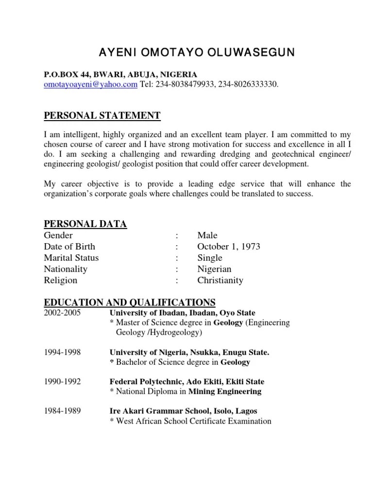 Ayeni Omotayo Oluwasegun Geology Geotechnical Engineering