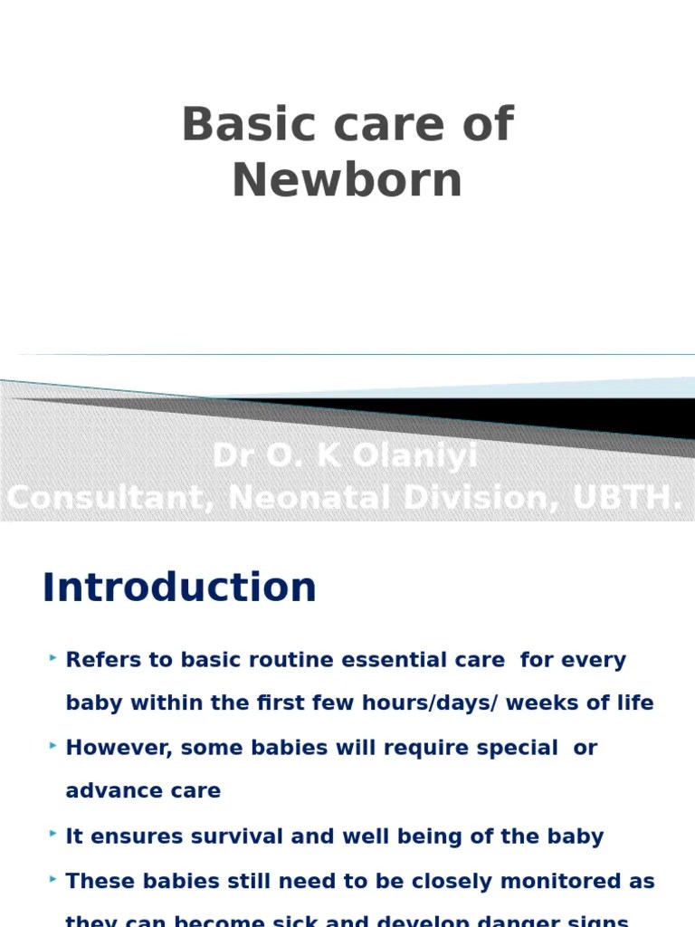 Basic Newborn Care And Newborn Examination By Dr Olaniyi Pdf