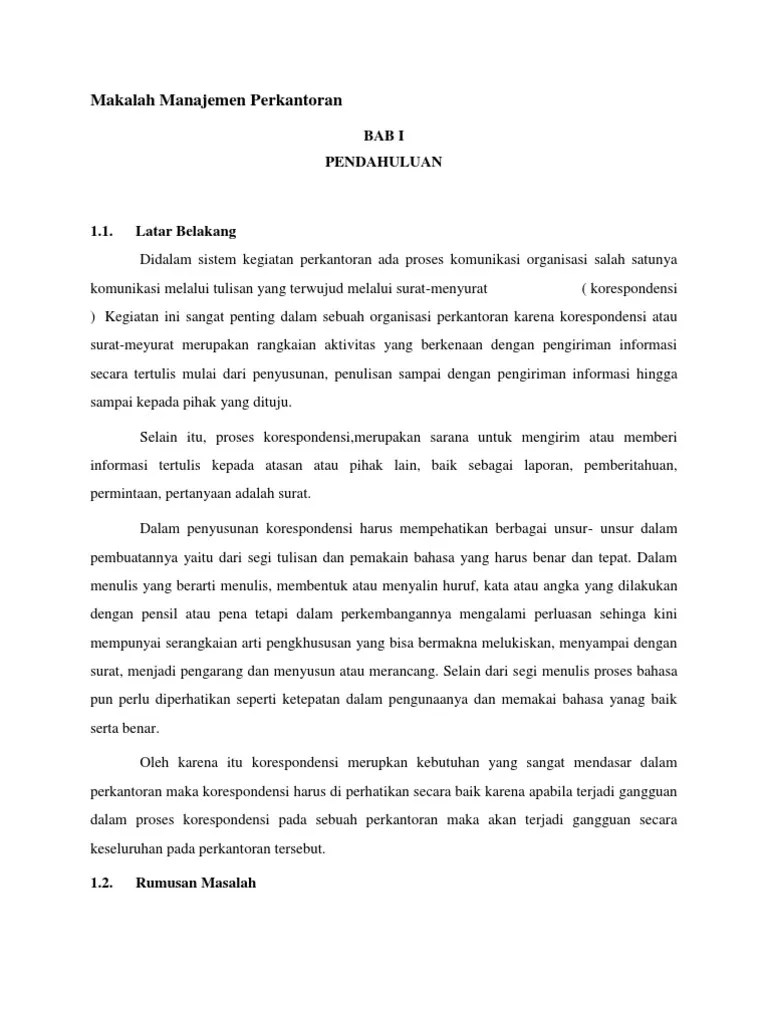 Makalah Manajemen Perkantoran | PDF