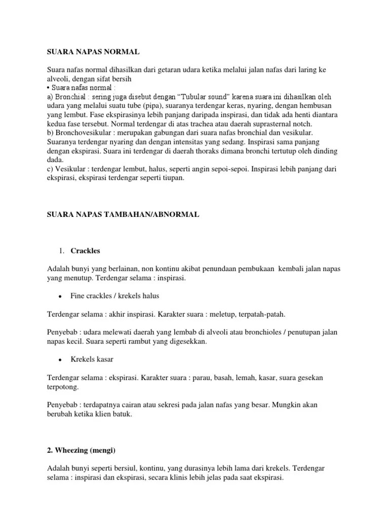 Suara Napas Normal | PDF