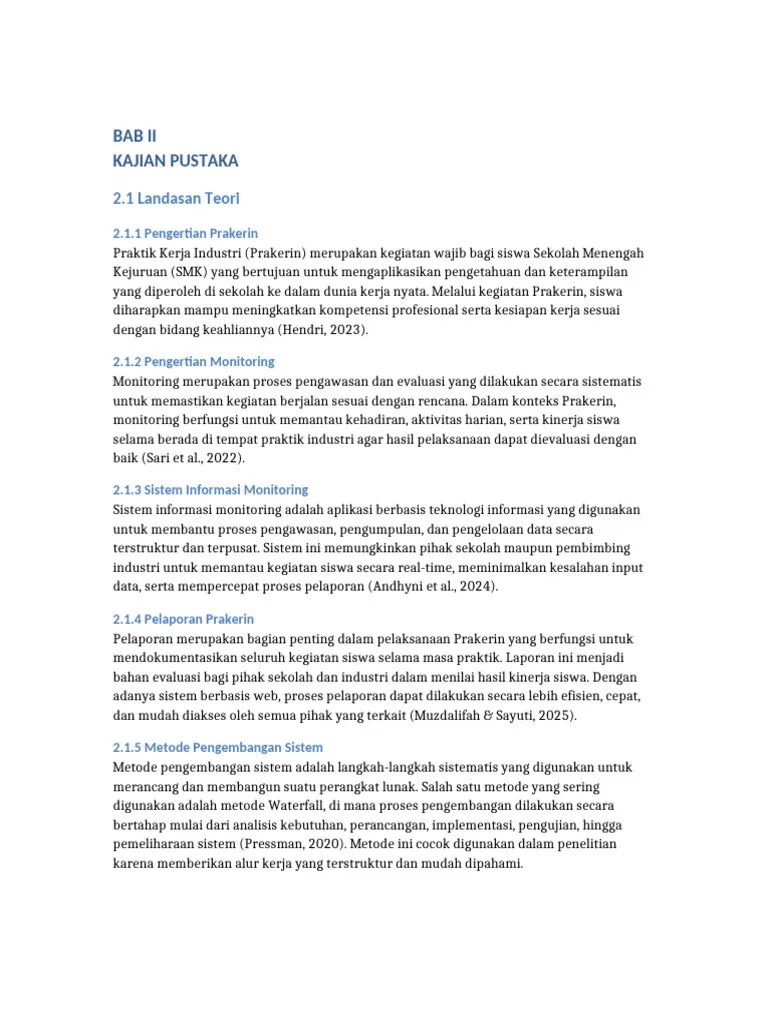 Bab Ii Kajian Pustaka Proposal Pdf