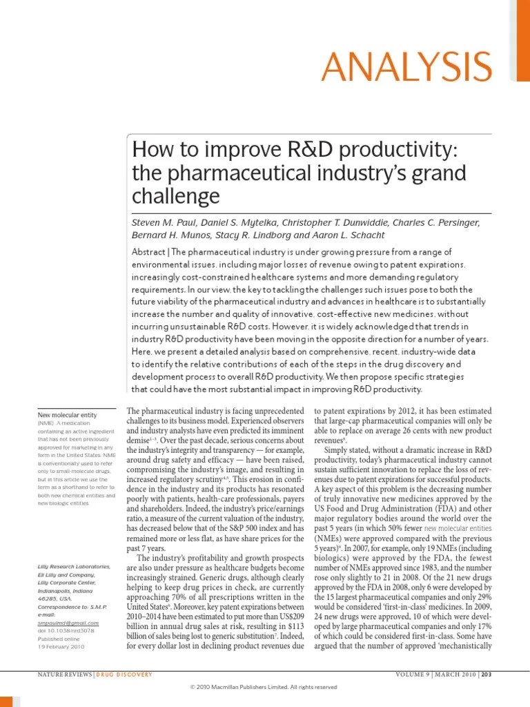How to improve r& d productivity