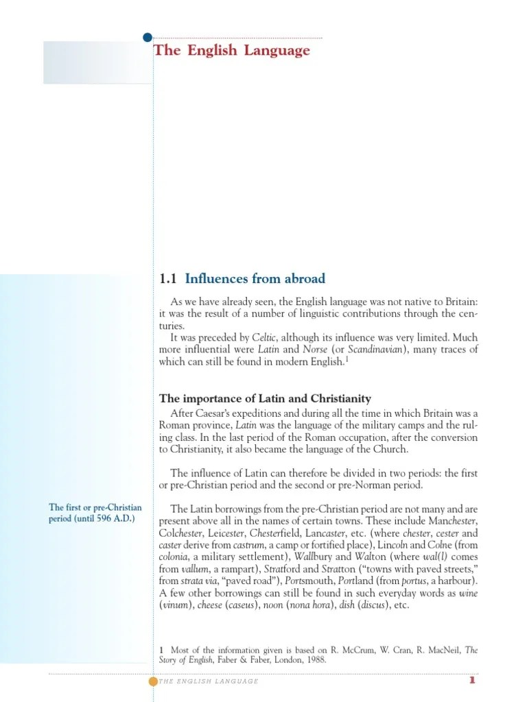 The English Language: Influences From Abroad | PDF | Scotland | Normans