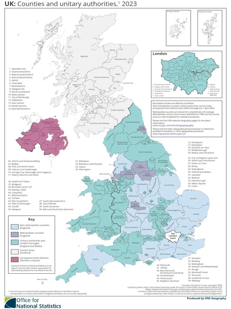 UK Local Authorities Map 2023 PDF Local Government 1