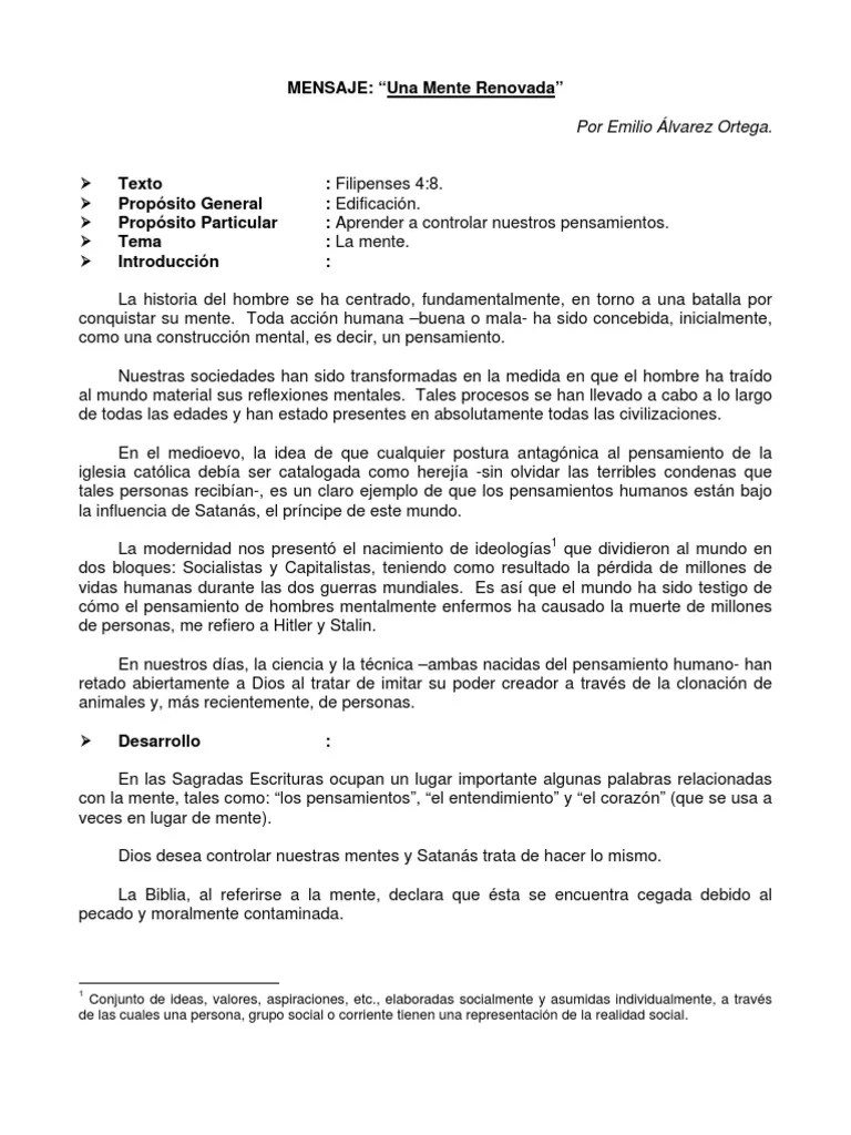 Una Mente Renovada | PDF | Mente | Pecado