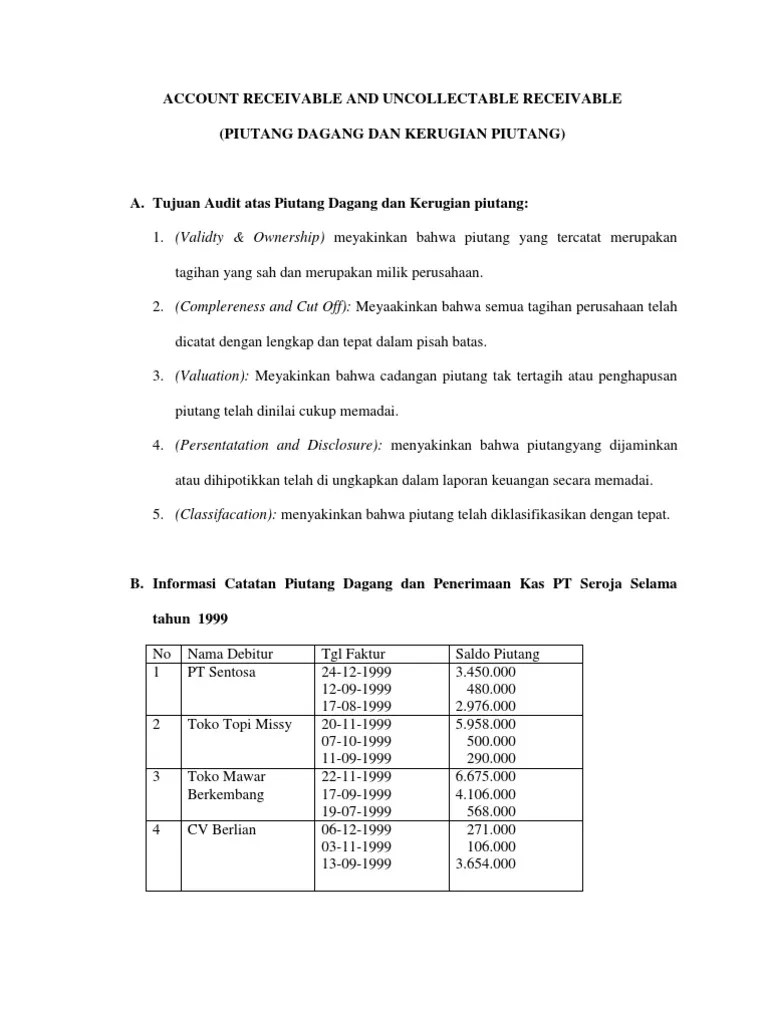 Hutang dagang → jika dilakukan secara kredit. 20 Contoh Soal Dan Pembahasan Soal Akm Piutang Dagang Gif File Ini
