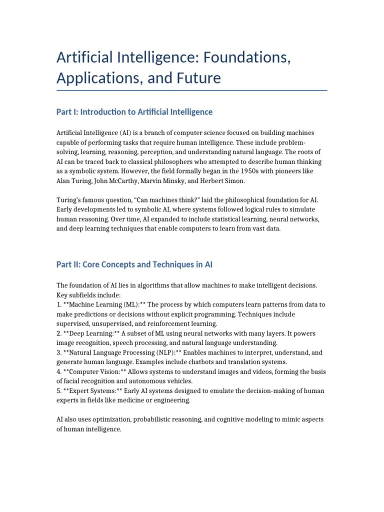 Artificial Intelligence Study Report Pdf Artificial Intelligence