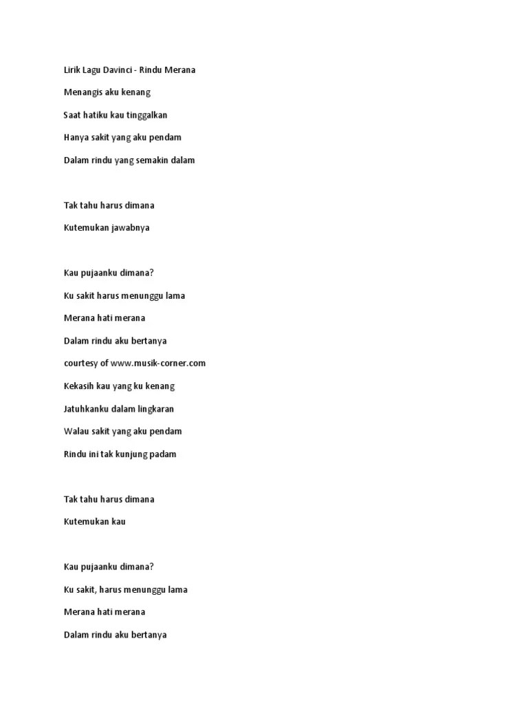 Lirik Lagu Davinci | PDF