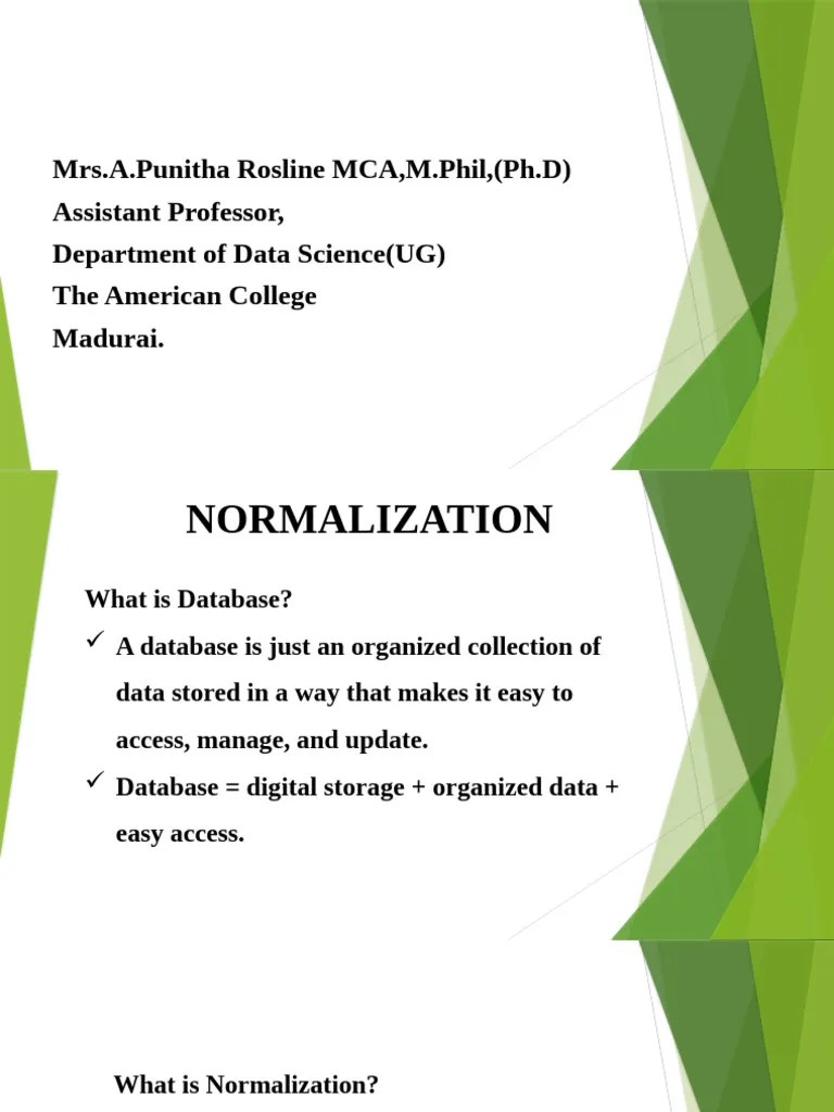 Normalization Ppt Pdf Databases Information Management