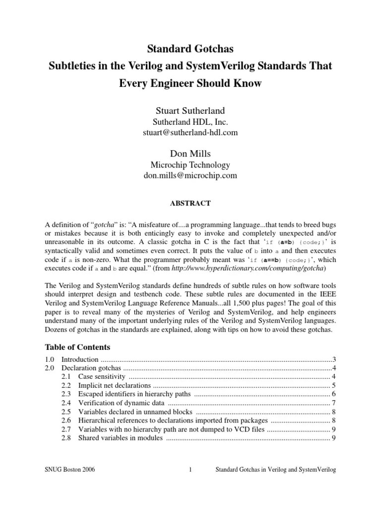 Verilog Gotchas Part1 | PDF | Scope (Computer Science) | Variable ...