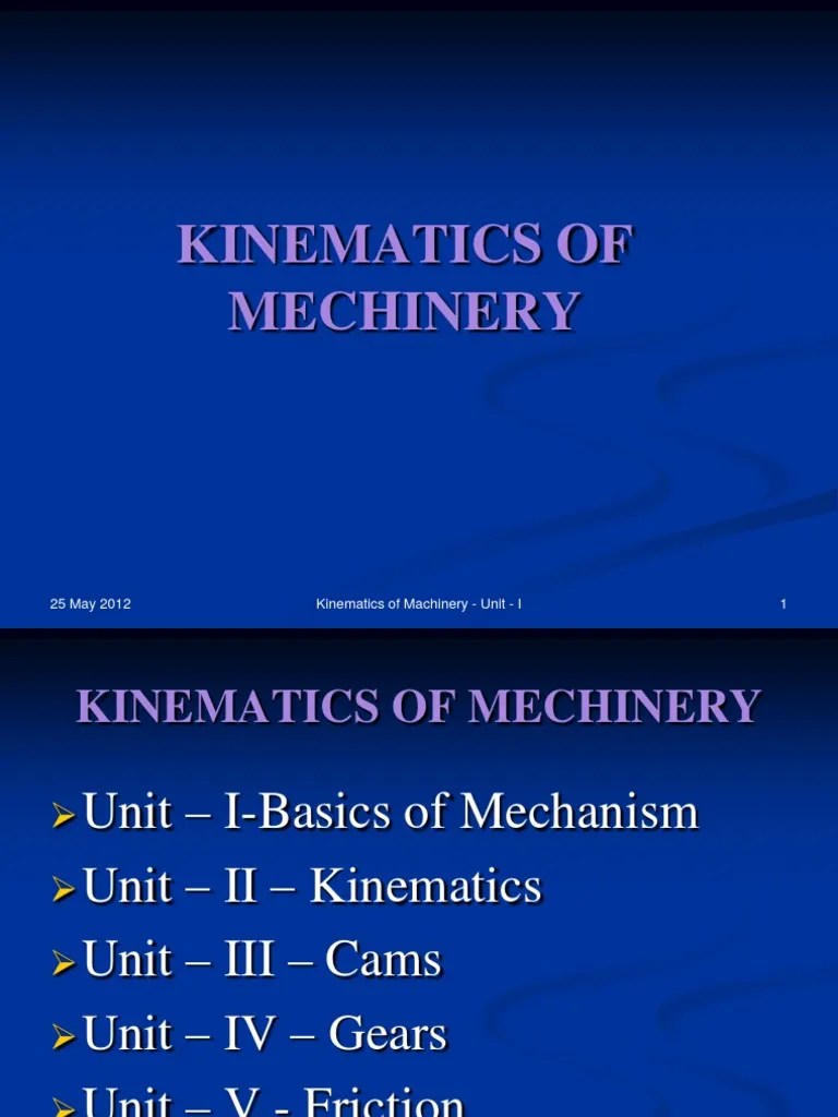 Kom PPT | PDF | Machine (Mechanical) | Kinematics